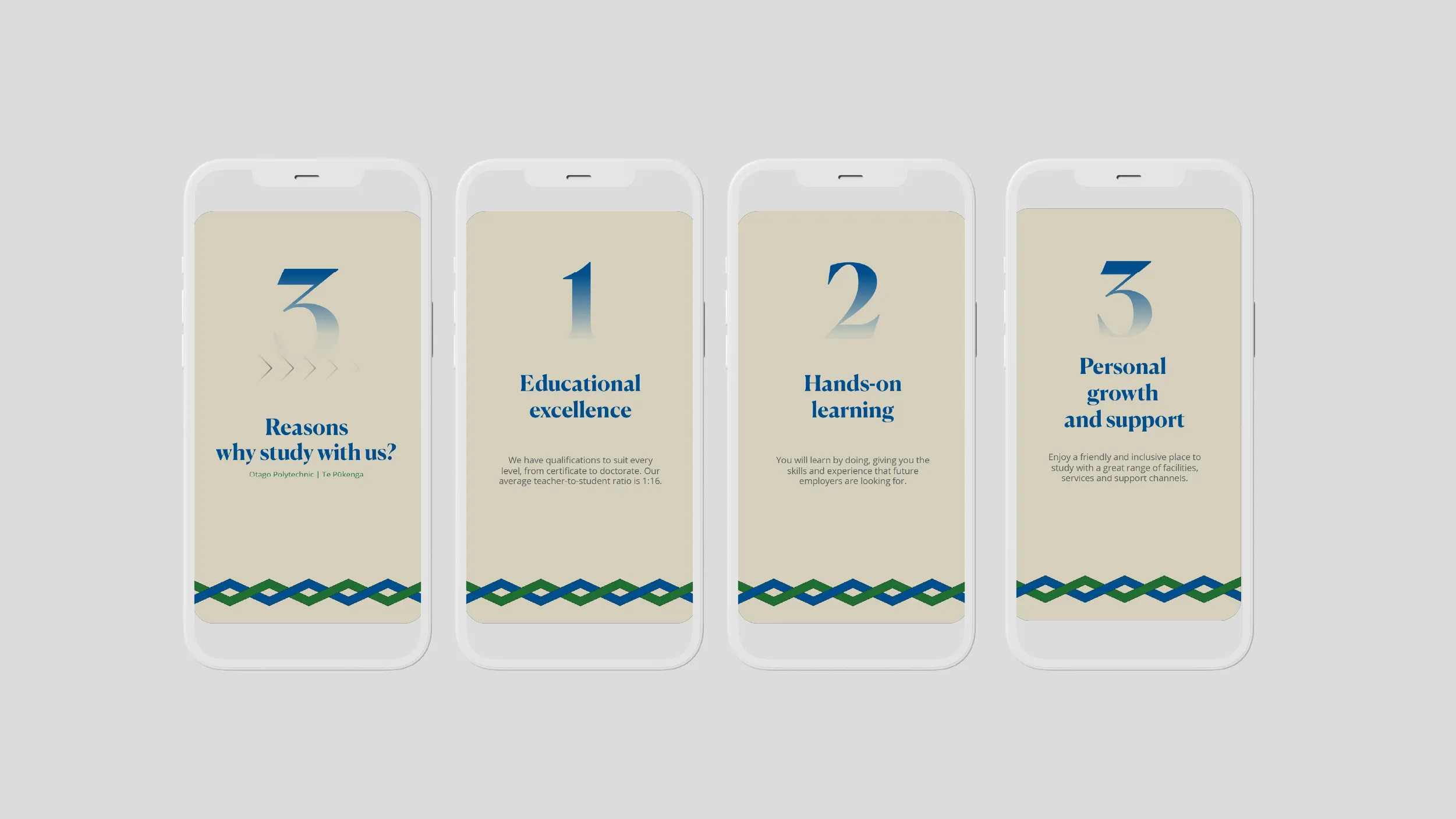 POV designed a modular social media template suite for Otago Polytechnic Te Pukenga, enabling the communications team to produce consistent, professional content across Instagram, Facebook, and LinkedIn at scale. Location: Dunedin, New Zealand POV New Zealand - www.pov.nz