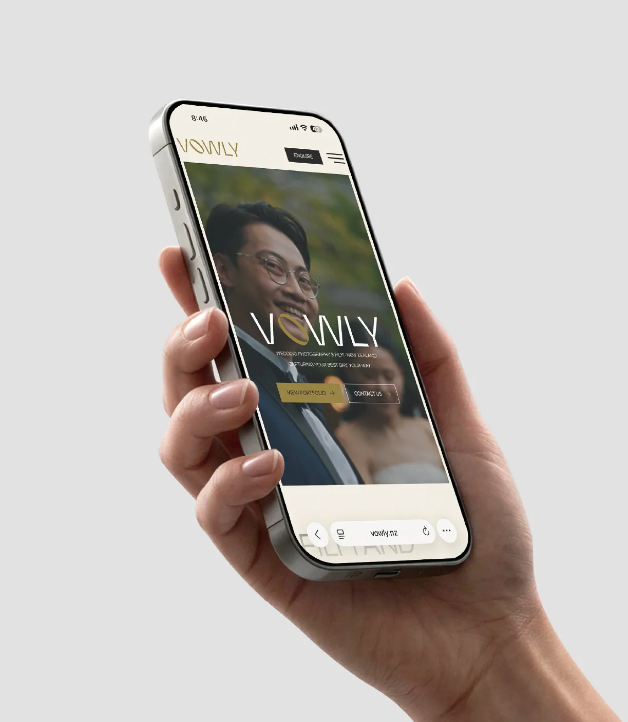 A new brand identity and visual system for a New Zealand wedding photography and film studio built on honesty. Designed by POV - www.pov.nz