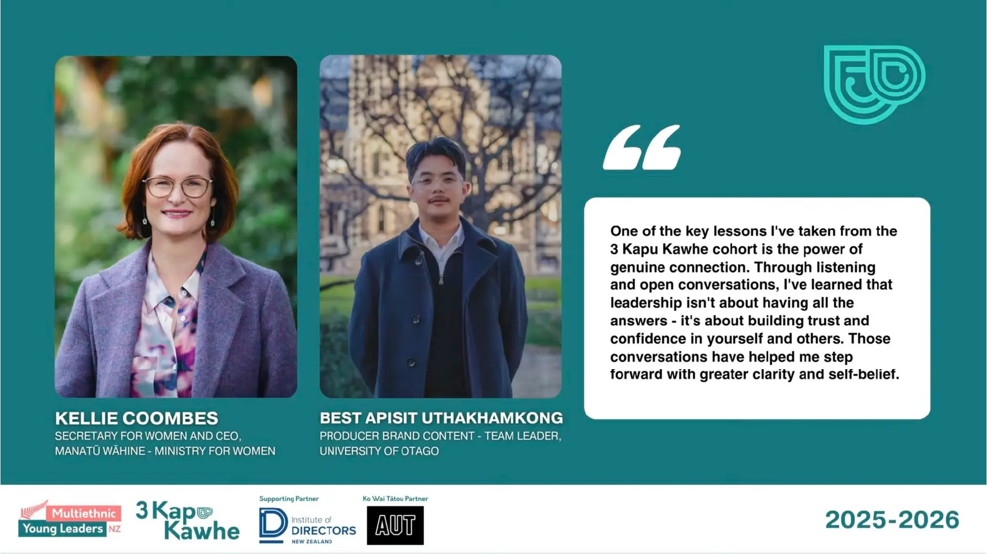 3 Kapu Kawhe Mentoring Programme, Best Uthakhamkong, Young Leaders New Zealand